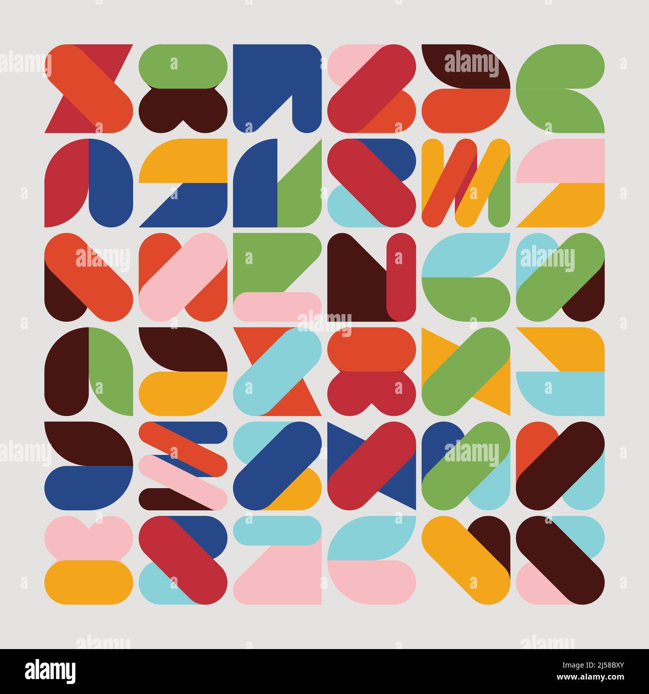 Collection moderne de formes vectorielles abstraites de formes géométriques simples et d'éléments graphiques colorés pour poster, couverture, art, présentation, tirages Illustration de Vecteur