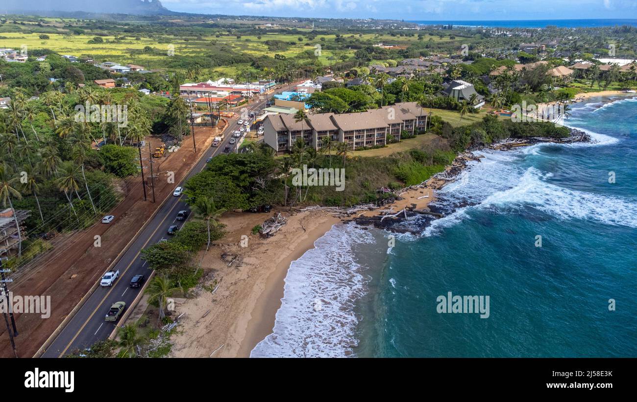 Wailua Bay View, Kapaʻa, Kauai, Hawaï Banque D'Images