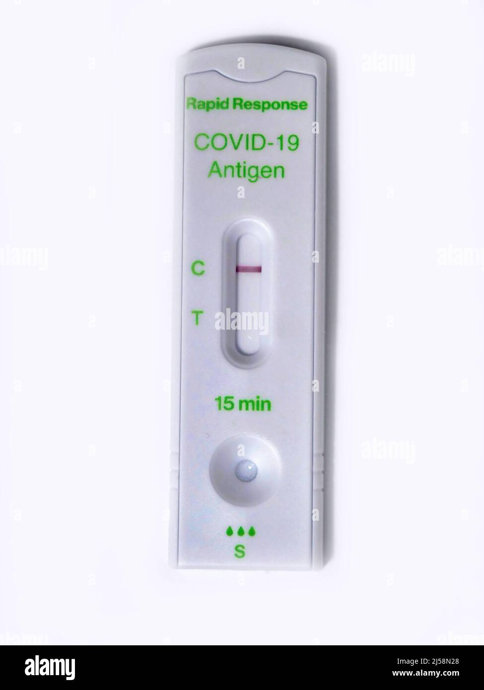 Indicateur de test d'antigène à réponse rapide Covid-19 montrant un résultat négatif Banque D'Images