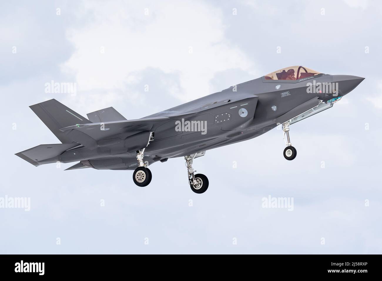 Un avion de chasse de cinquième génération Lockheed Martin F-35 Lightning II de la Royal Netherlands Air Force. Banque D'Images