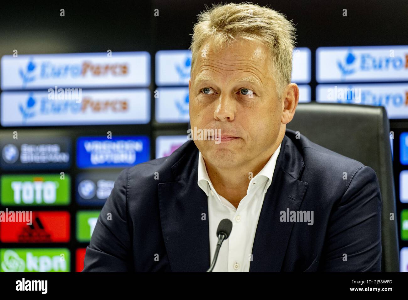 2022-04-21 16:03:22 ROTTERDAM - Pieter Smorenburg de Feyenoord lors d'une conférence de presse du club de football sur l'hébergement futur du club de Rotterdam. ANP ROBIN UTRECHT| pays-bas hors - belgique hors Banque D'Images