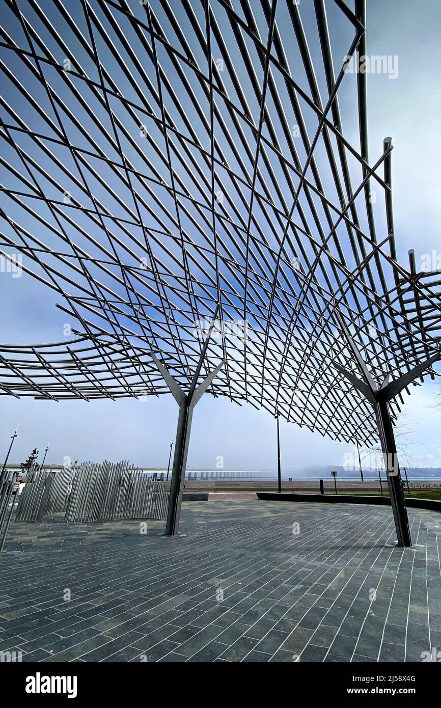 La sculpture de la baleine de Tay, bord de mer de Dundee Banque D'Images