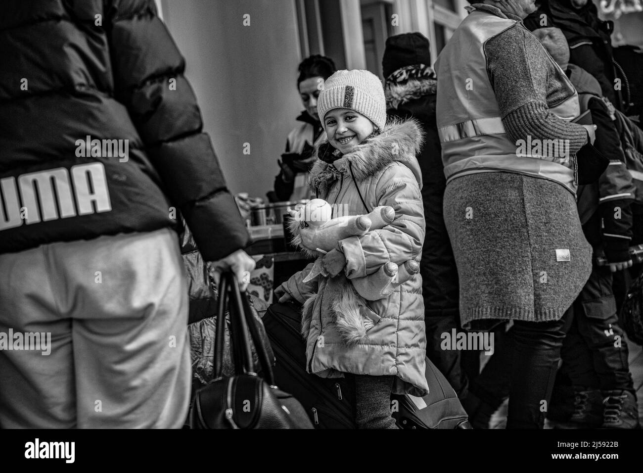 Guerre en Ukraine 2022, Lviv, Ukraine, Ukrainiens réfugié, Przemysl, Pologne Banque D'Images