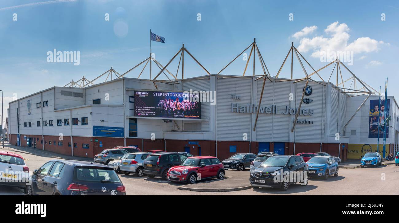 Stade de l'équipe de rugby Warrington Wolves le stade Halliwell Jones à Warrington. Également connu historiquement sous le nom de fils. Banque D'Images