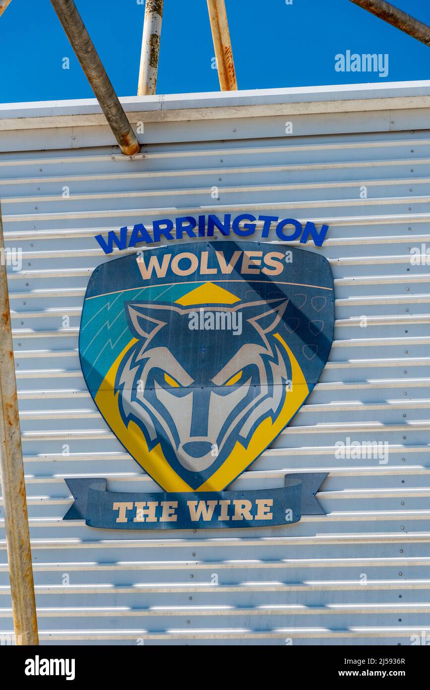 Stade de l'équipe de rugby Warrington Wolves le stade Halliwell Jones à Warrington. Également connu historiquement sous le nom de fils. Banque D'Images