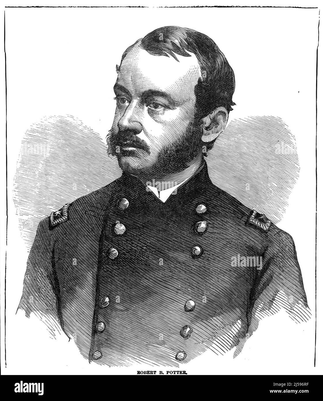 Portrait de Robert Brown Potter, général de l'Armée de l'Union dans la Guerre civile américaine. illustration du siècle 19th Banque D'Images