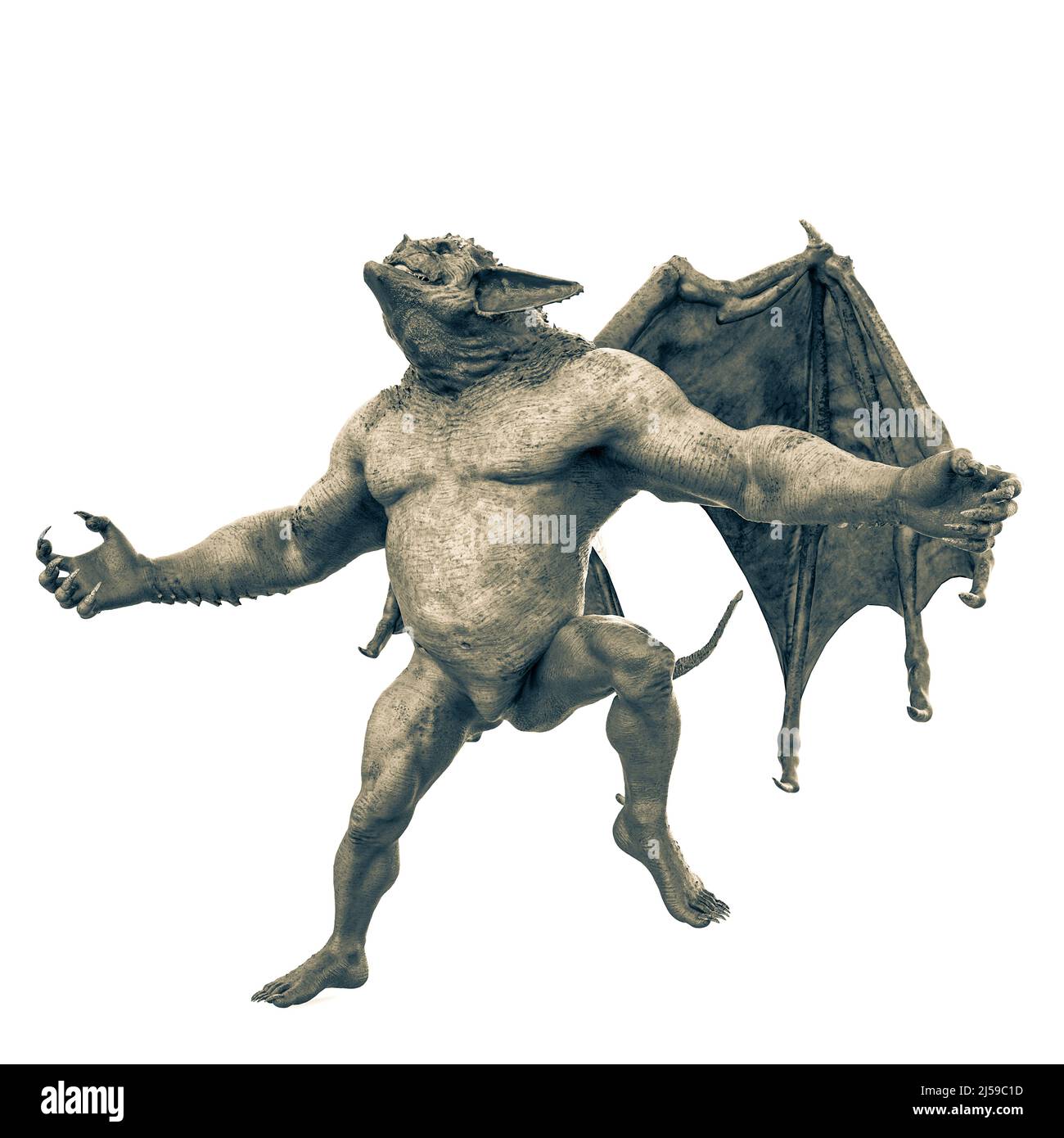 gargoyle est à la recherche et en colère, 3d illustration Banque D'Images