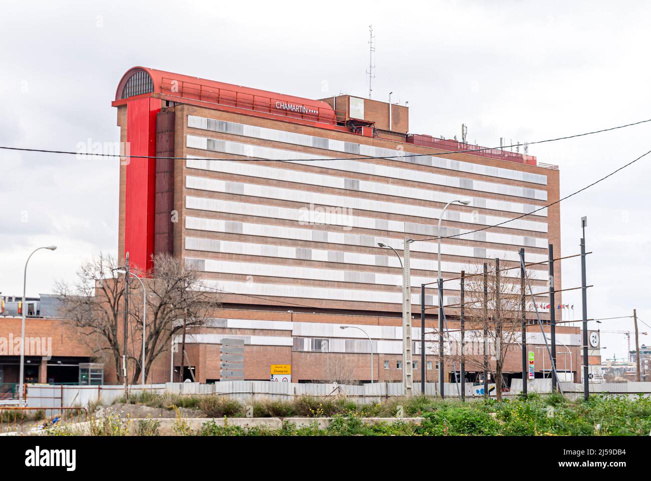 Bâtiment de la gare de Chamartin. Madrid, Espagne Banque D'Images