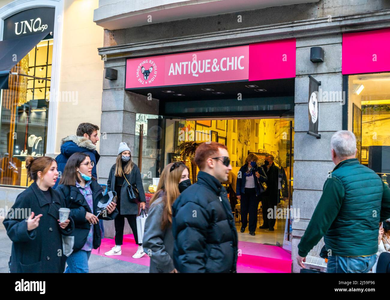 Le chic & antiquaires célèbre extérieur de magasin. Calle de Serrano 40, Madrid, Espagne Banque D'Images