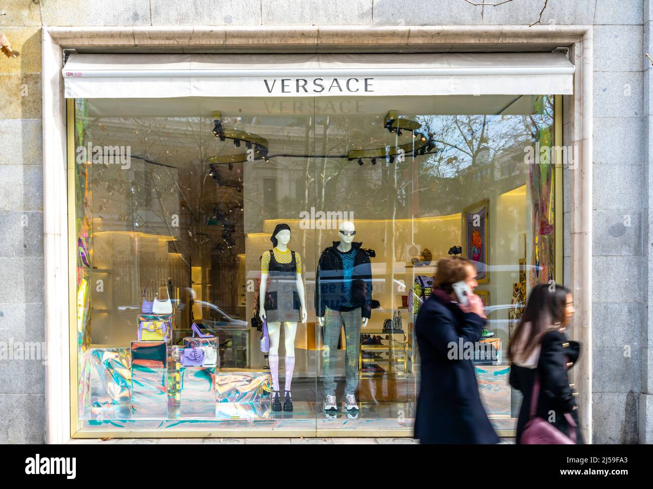 Devant du magasin Versace, Calle de Serrano, Madrid, Espagne Banque D'Images
