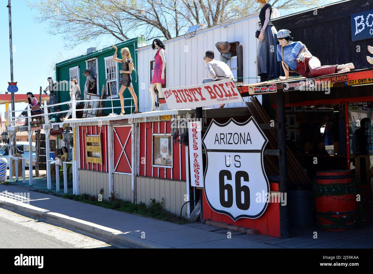 Boutique de souvenirs sur la légendaire route 66 à Seligman Banque D'Images