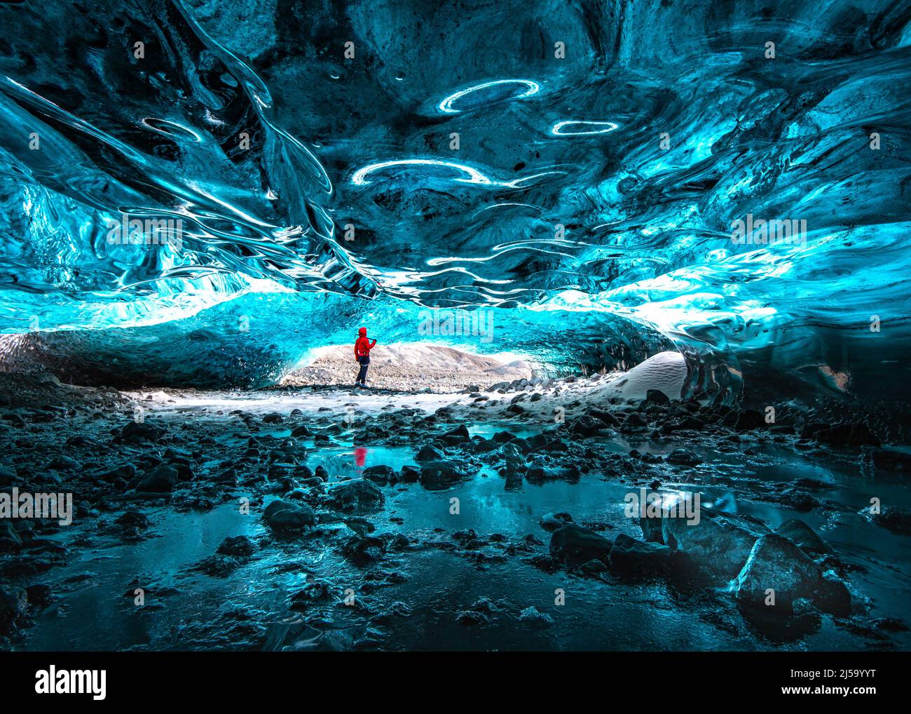 Grotte de glace en Islande, incroyable merveille de la nature. Glacier Jokursalon Banque D'Images