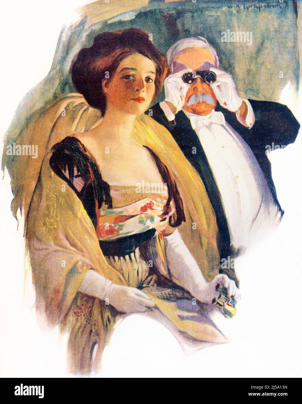 1910S HOMME ÂGÉ MATURE UTILISANT DES LUNETTES OPERA ASSIS DANS UNE BOÎTE DE THÉÂTRE AVEC UNE JEUNE FEMME TENANT UN PROGRAMME ET DES LUNETTES - KO4278 NAW001 HARS AÎNÉS VIEUX TEMPS NOSTALGIE VIEILLE MODE 1 STYLE RICHE JOIE STYLE DE VIE FEMMES AÎNÉES CONJOINT MARIÉ ÉPOUX COPIE ESPACE AMITIÉ DEMI-LONGUEUR DAMES PERSONNES HOMMES DIVERTISSEMENT HOMME SENIOR ADULTE PARTENAIRE OPERA EYE CONTACT PERFORMING ARTS BONHEUR VIEILLESSE OLDSTERS OLDSTER PROTECTION TOURNANT DU 20TH SIÈCLE ET PUISSANTE FIERTÉ JEUNE ET ANCIENNE AUTORITÉ HAUT DE GAMME UTILISANT LES ANCIENS CONCEPTUELS RICHES PROGRAMME DE CROISSANCE DE LA DIFFÉRENCE D'ÂGE ÉLÉGANT CHEZ LES ADULTES DE TAILLE MOYENNE Banque D'Images