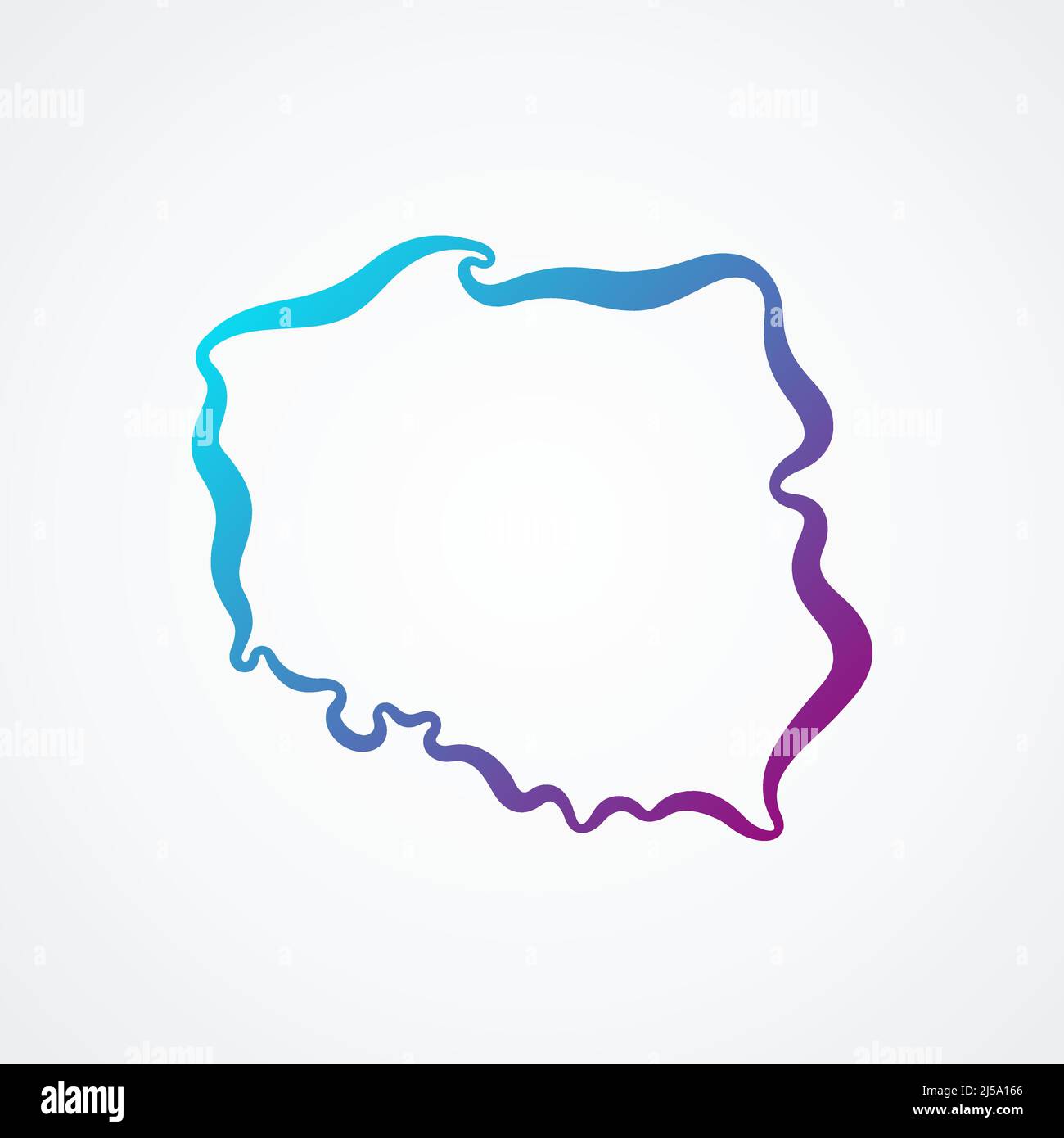 Carte de la Pologne avec dégradé bleu-violet. Illustration de Vecteur
