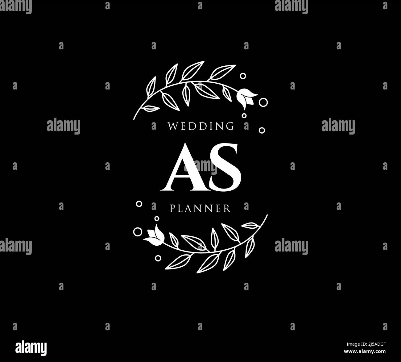 COMME initiales lettre mariage monogramme collection de logos, dessin à la main moderne minimaliste et modèles floraux pour cartes d'invitation, Save the Date, élégant Illustration de Vecteur