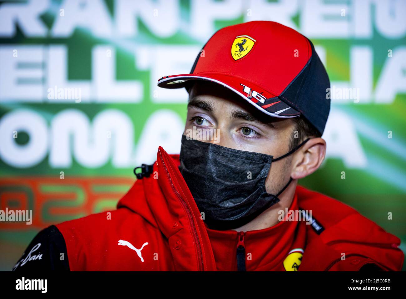 La Haye, pays-Bas. 22nd avril 2022. 22nd avril 2022. IMOLA - Charles Leclerc (Ferrari) dans la conférence de presse avant la session d'entraînement 1st avant le Grand Prix Emilia Romagna F1 à Autodromo Enzo e Dino Ferrari. REMKO DE WAAL crédit: ANP/Alamy Live News crédit: ANP/Alamy Live News Banque D'Images