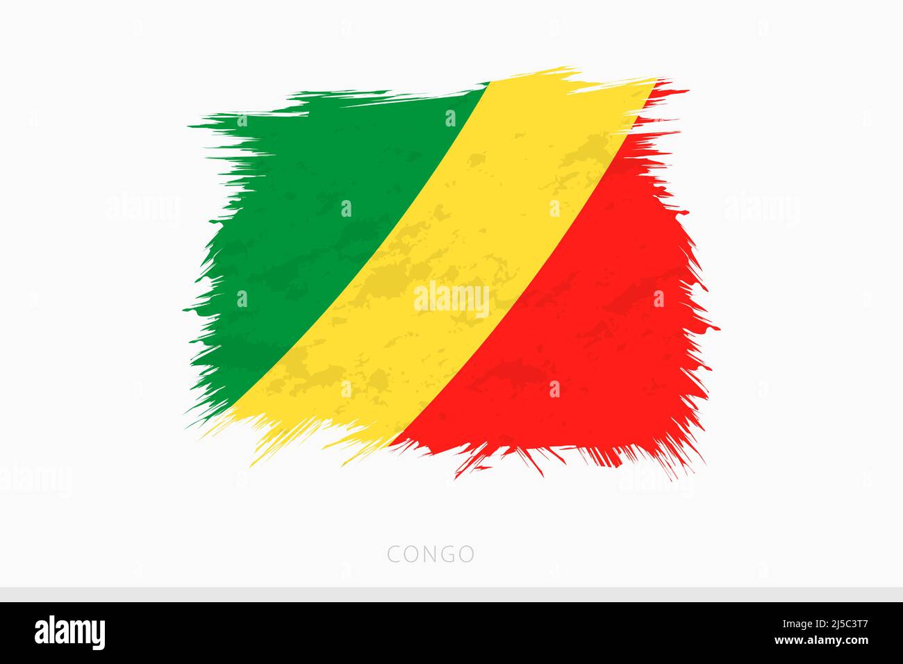 Grunge drapeau du Congo, vecteur résumé grunge drapeau brossé du Congo sur fond gris. Illustration de Vecteur