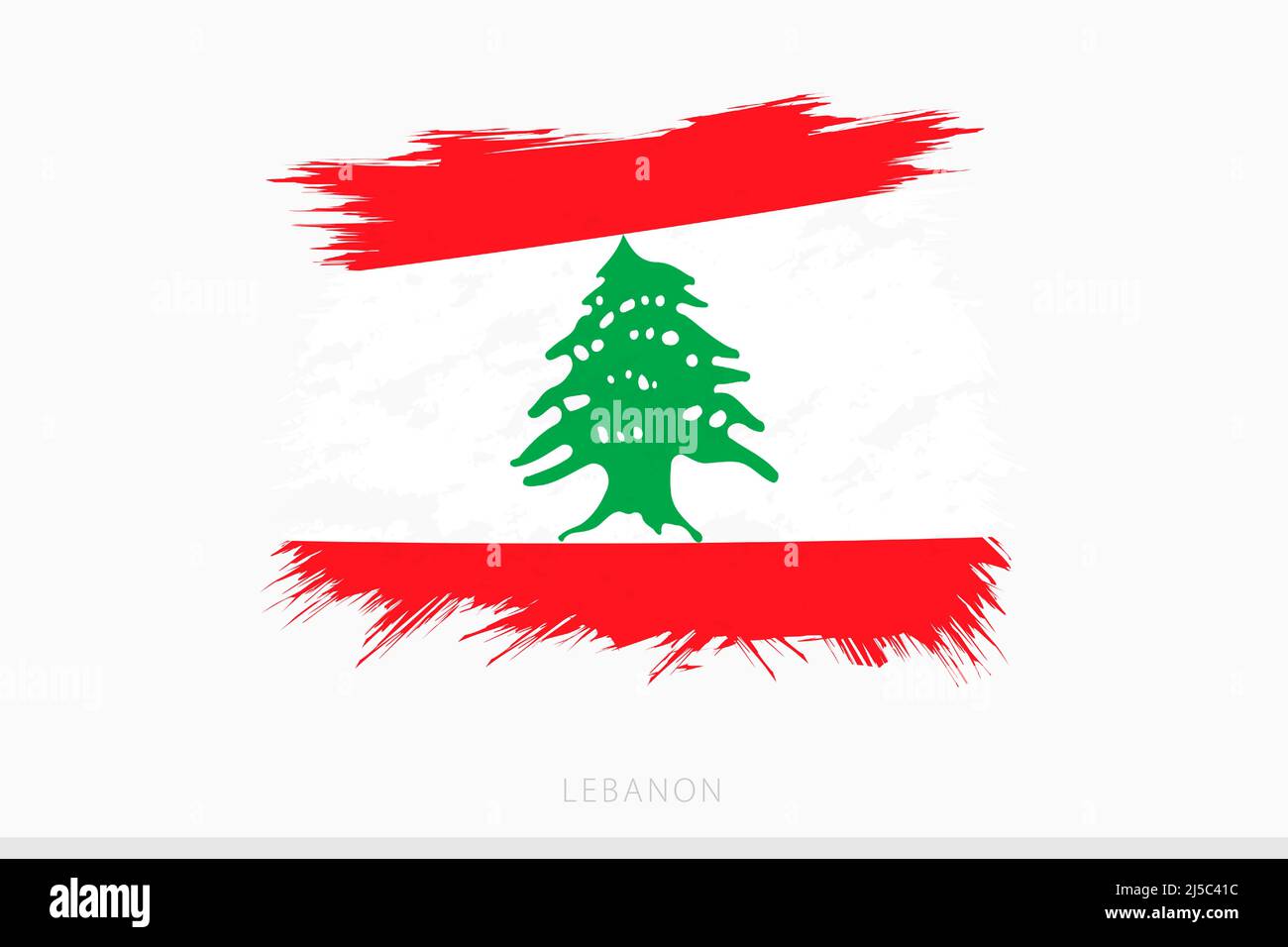 Grunge drapeau du Liban, vecteur résumé grunge drapeau brossé du Liban sur fond gris. Illustration de Vecteur
