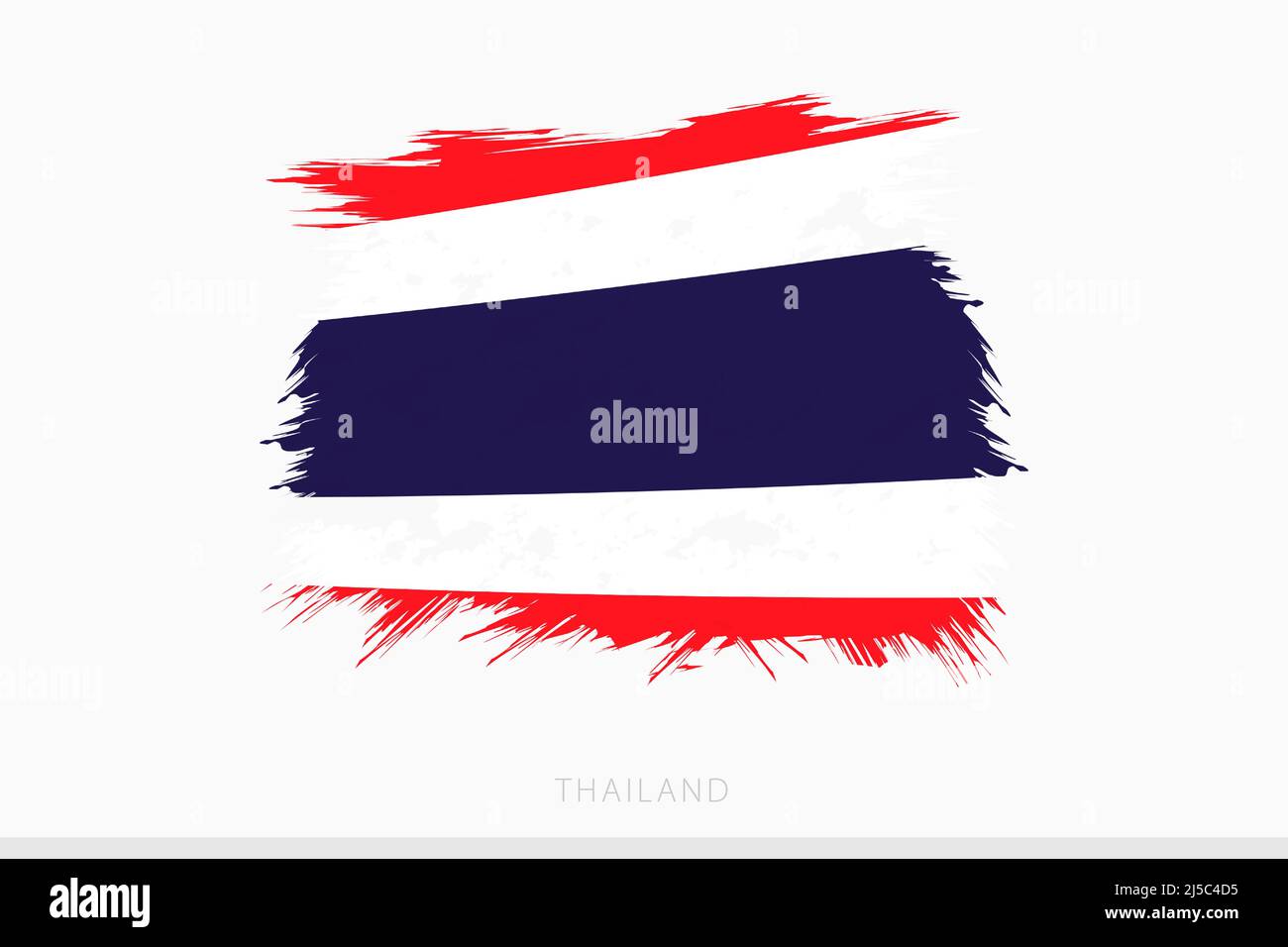 Drapeau de la Thaïlande, vecteur résumé grunge drapeau brossé de la Thaïlande sur fond gris. Illustration de Vecteur