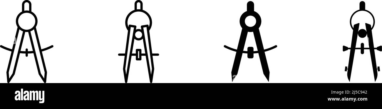 Elément de conception d'icône de dessin de boussole adapté aux sites Web, à la conception d'impression ou à l'application Illustration de Vecteur