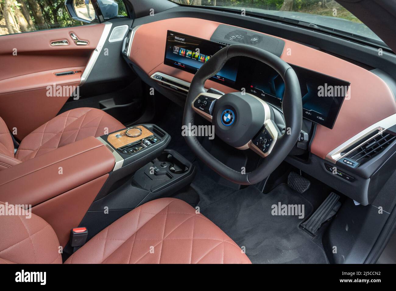 Hong Kong, Chine 11 novembre 2021 : BMW iX40 2022 Interior 11 2021 novembre à Hong Kong. Banque D'Images