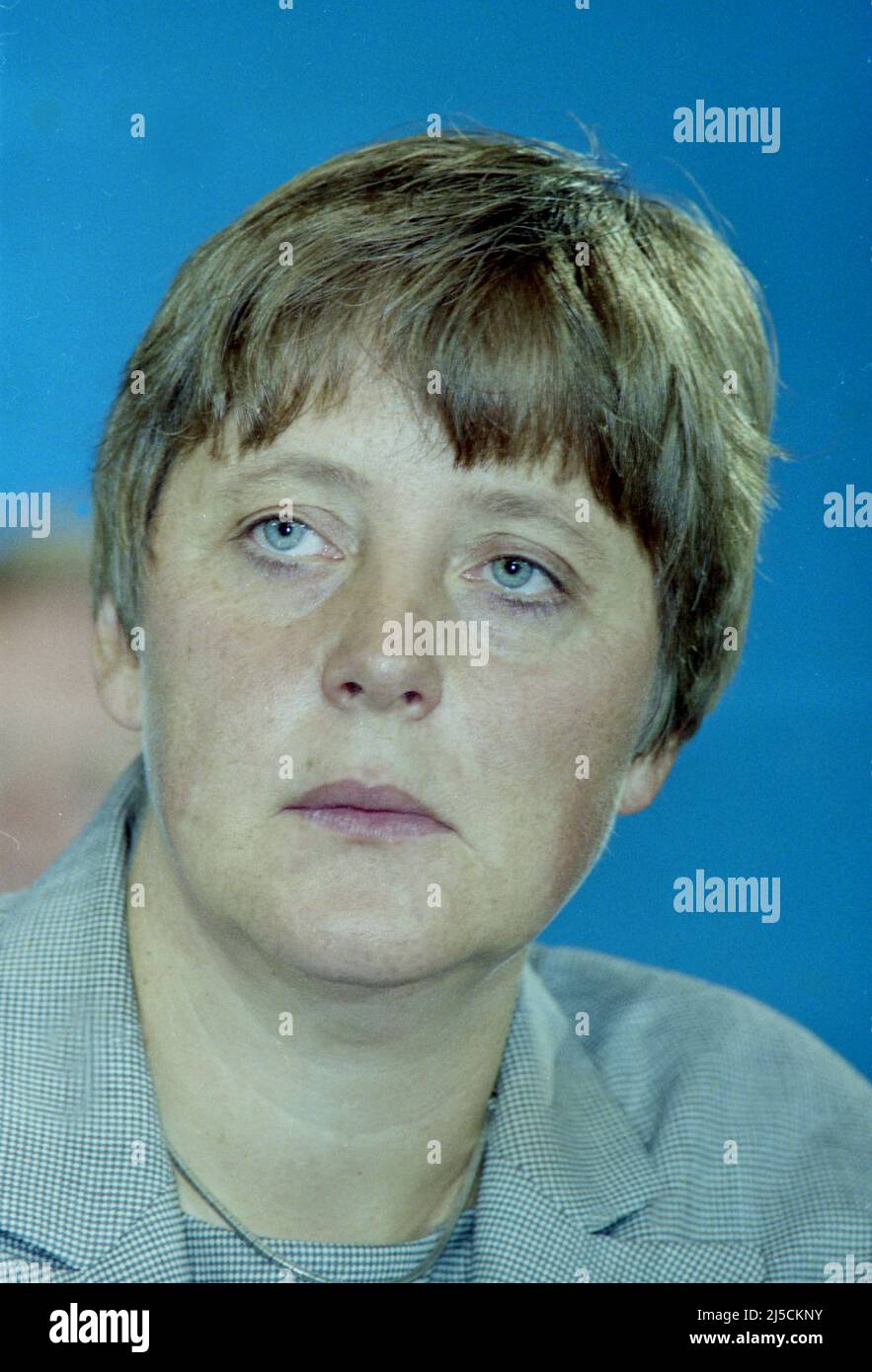 Munich, DEU, 08.09.1995 - Angela Merkel, CDU, ministre fédérale de l'Environnement lors de la conférence du parti CSU à Munich. [traduction automatique] Banque D'Images