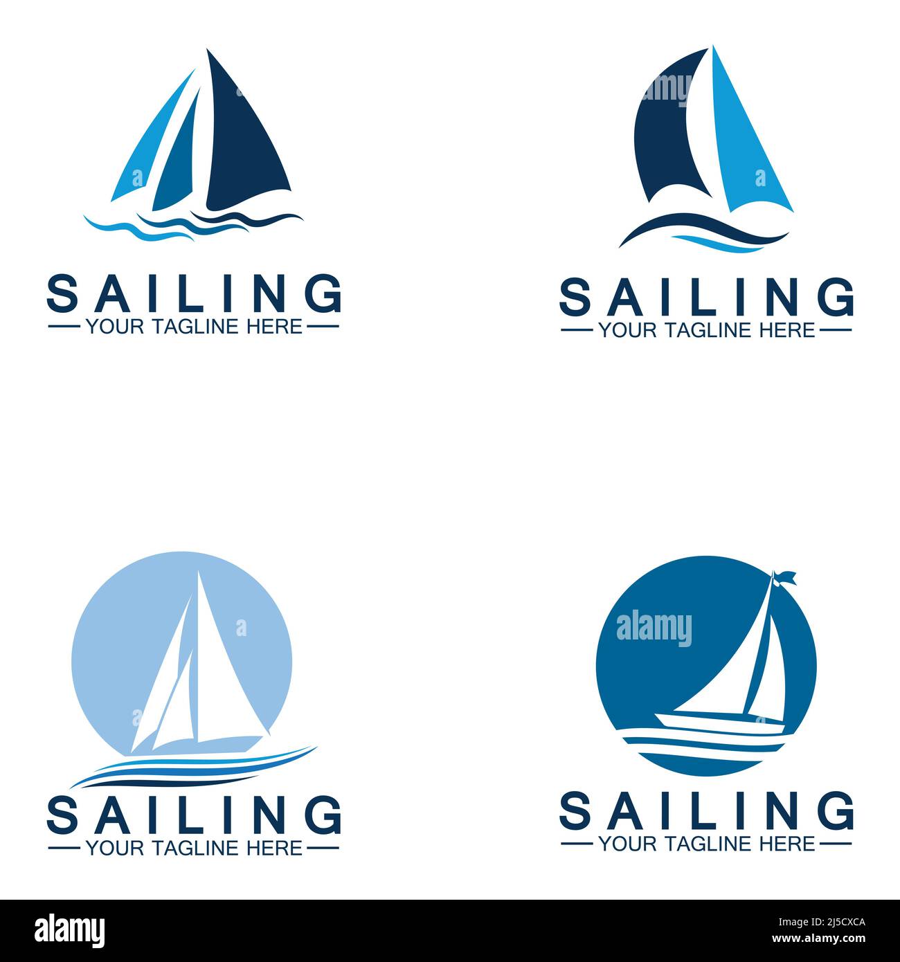 Modèle de logo de bateau à voile vecteur Illustration de Vecteur