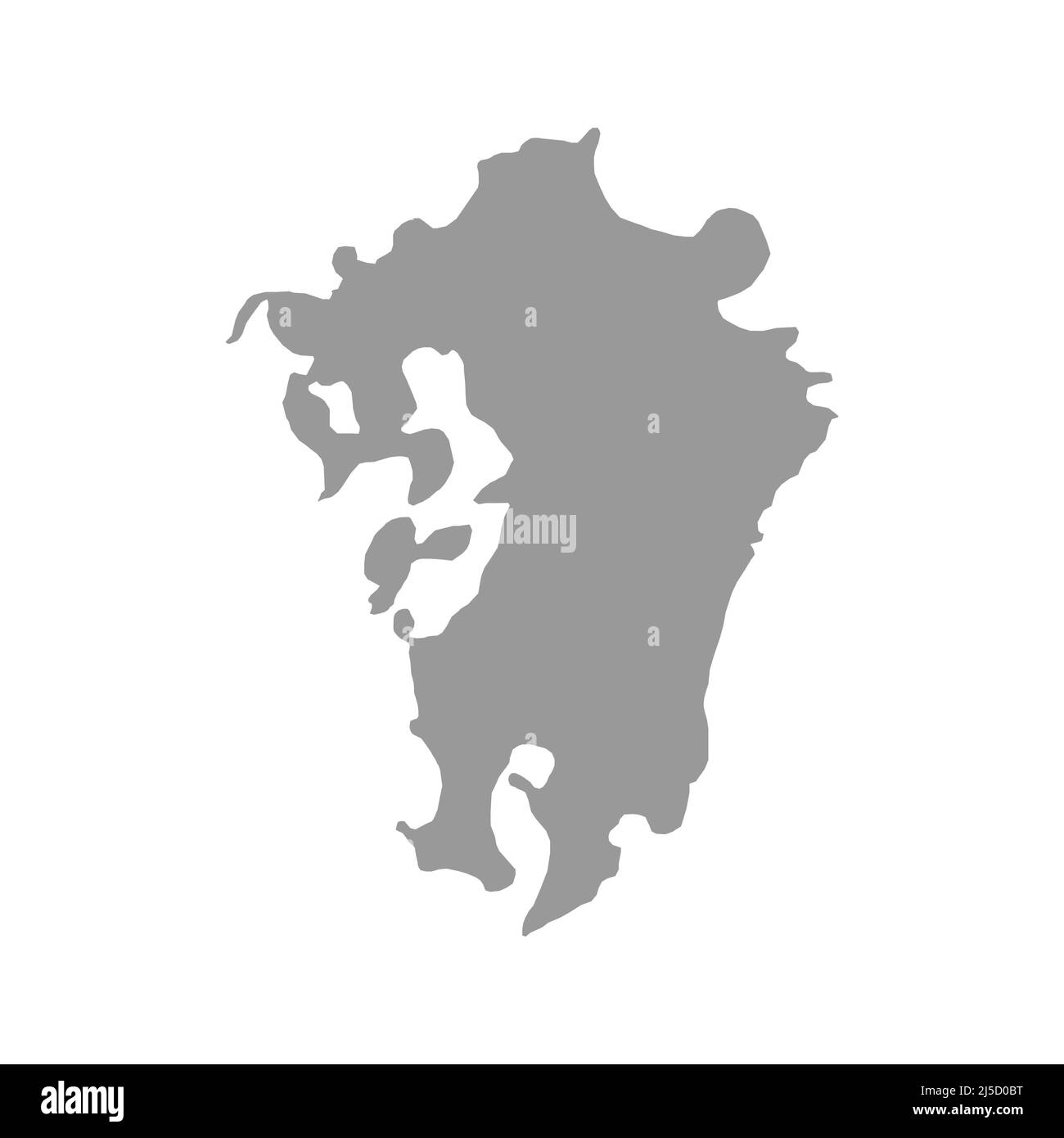 Carte vectorielle Kyushu isolée sur fond blanc Illustration de Vecteur