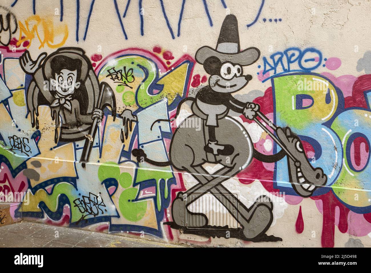 France, Marseille, 26.07.2021. Graffiti dans le quartier de Panier à Marseille sur 26.07.2021. [traduction automatique] Banque D'Images