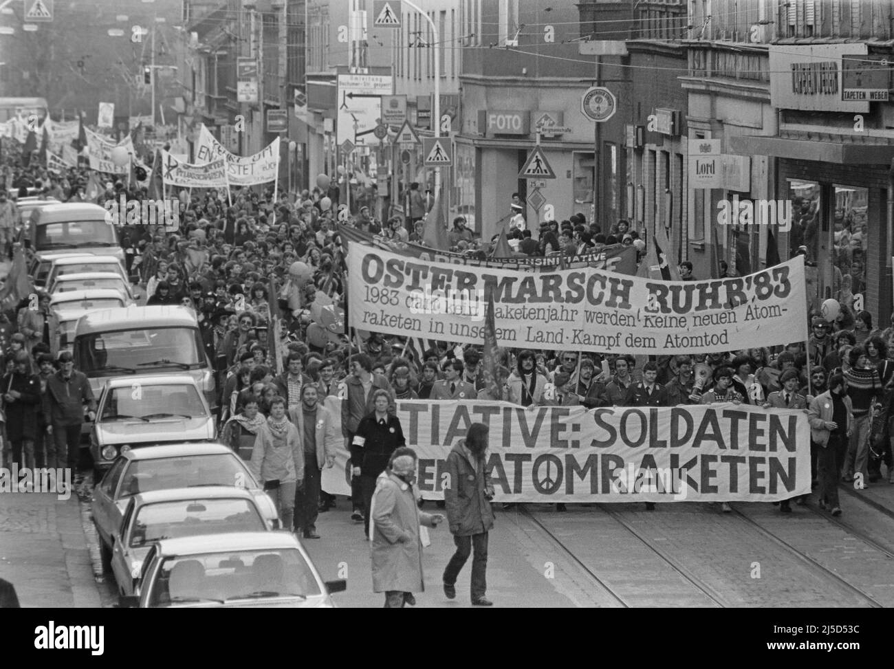 Gelsenkirchen, 03.04.1983 - Pâques mars Ruhr 1983 à Gelsenkirchen. [traduction automatique] Banque D'Images