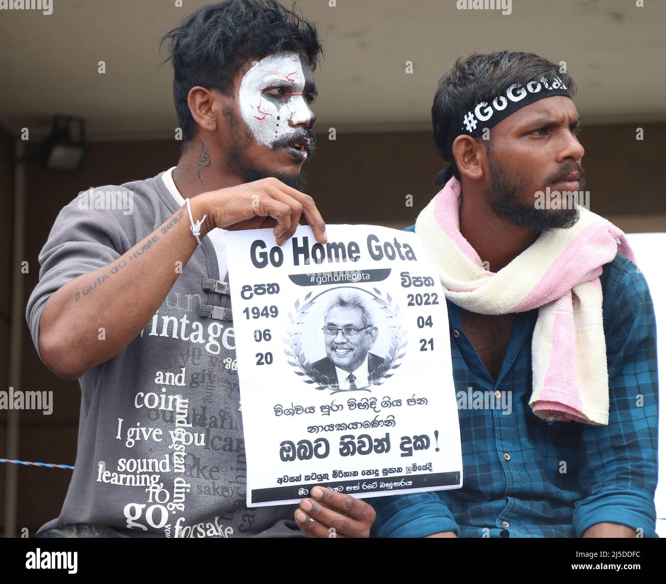 Colombo, Sri Lanka. 21st avril 2022. Vue générale du village de Gota-Go, où les gens se réunissent près du Secrétariat présidentiel pour protester contre la crise économique dans le pays, à Colombo, Sri Lanka, le 21 avril 2022. (Photo de Saman Abesiriwardana/Pacific Press/Sipa USA) crédit: SIPA USA/Alay Live News Banque D'Images