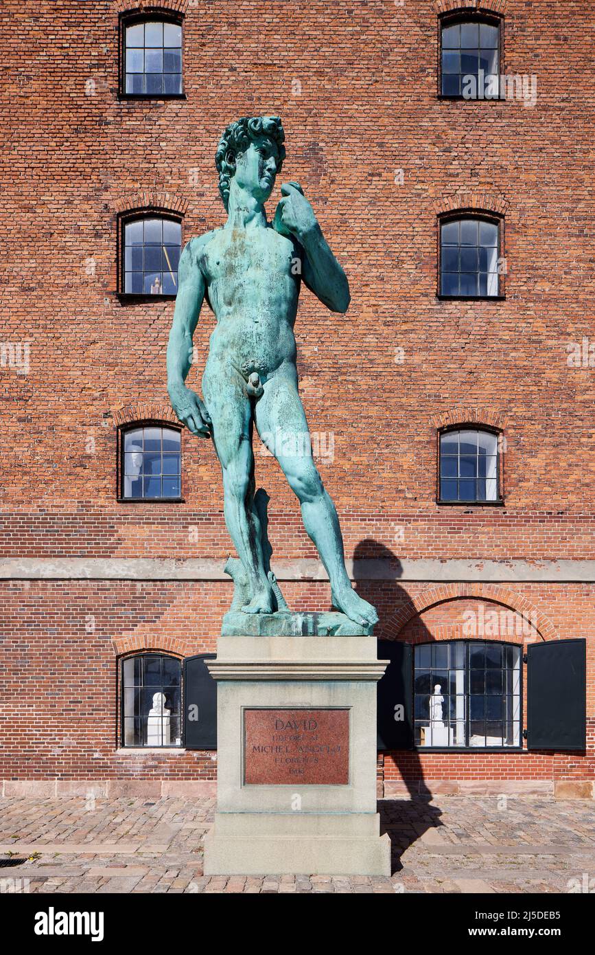 Le David de Michelangelo, en bronze coulé par la Royal Collection, Copenhague, Danemark Banque D'Images