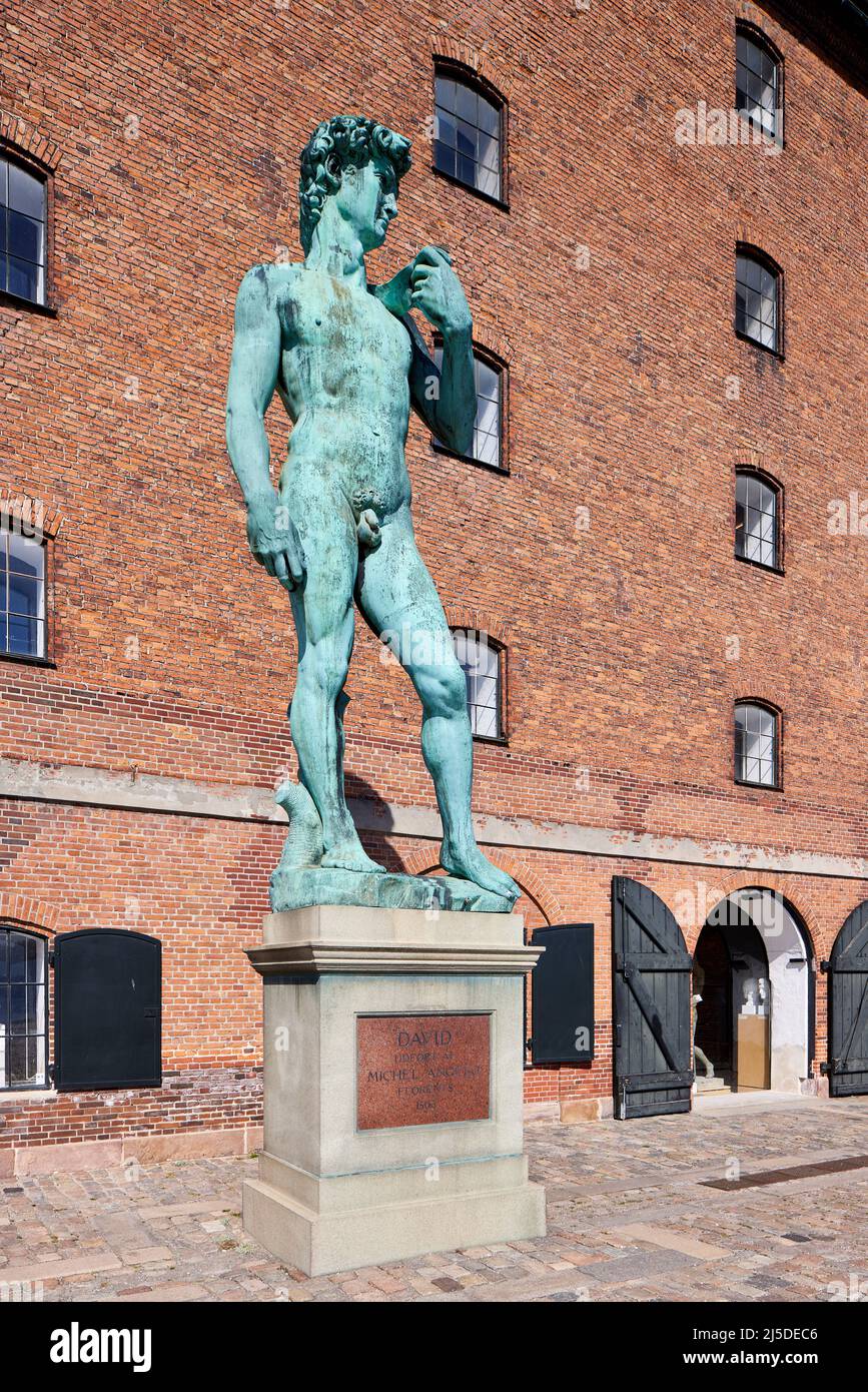 Le David de Michelangelo, en bronze coulé par la Royal Collection, Copenhague, Danemark Banque D'Images
