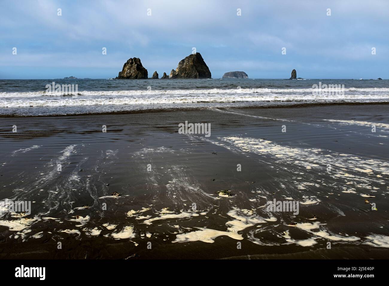 WA21404-00...WASHINGTON - protégé hors des îles côtières vues d'une plage sauvage dans le Parc National Olympique. Banque D'Images