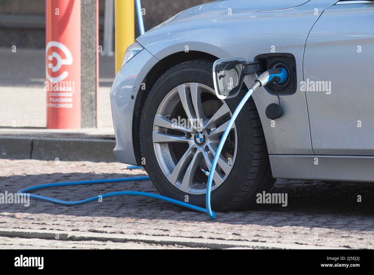 Station de charge pour véhicule électrique à Gdansk, Pologne © Wojciech Strozyk / Alamy stock photo Banque D'Images