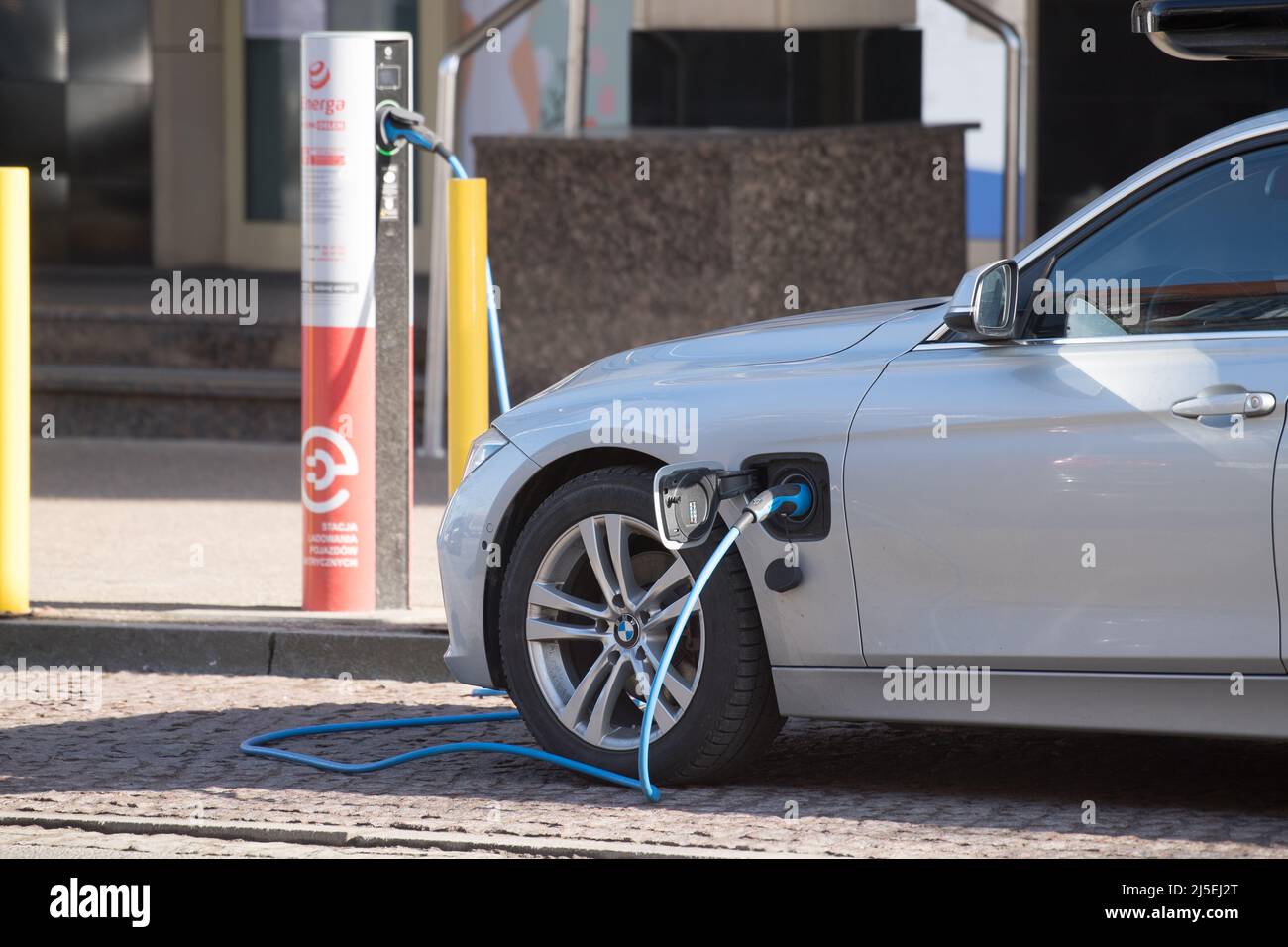 Station de charge pour véhicule électrique à Gdansk, Pologne © Wojciech Strozyk / Alamy stock photo Banque D'Images