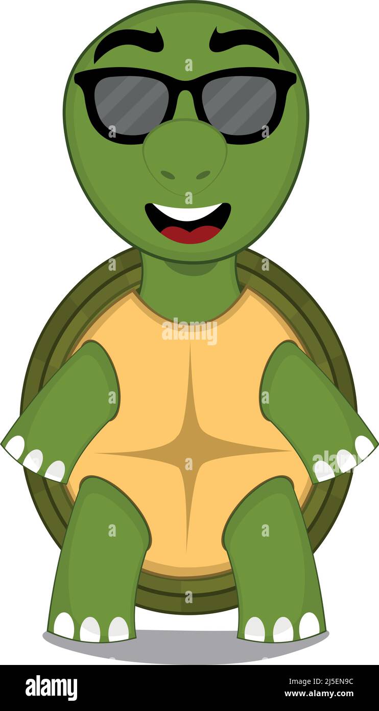 Illustration vectorielle d'une tortue avec lunettes de soleil Illustration de Vecteur