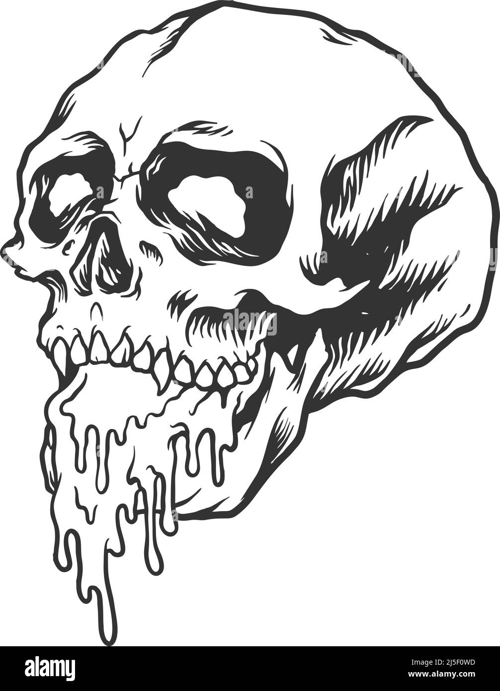 Illustrations vectorielles de silhouette de crâne en pierre aux couleurs effrayantes pour votre logo de travail, t-shirt de marchandise, autocollants et étiquettes, affiche, cartes de vœux Illustration de Vecteur