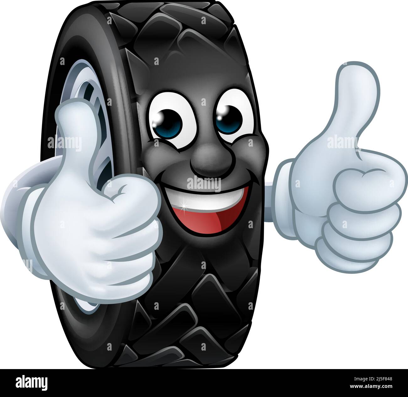 Caricature de pneu Service Mécanicien automobile Mascot Illustration de Vecteur