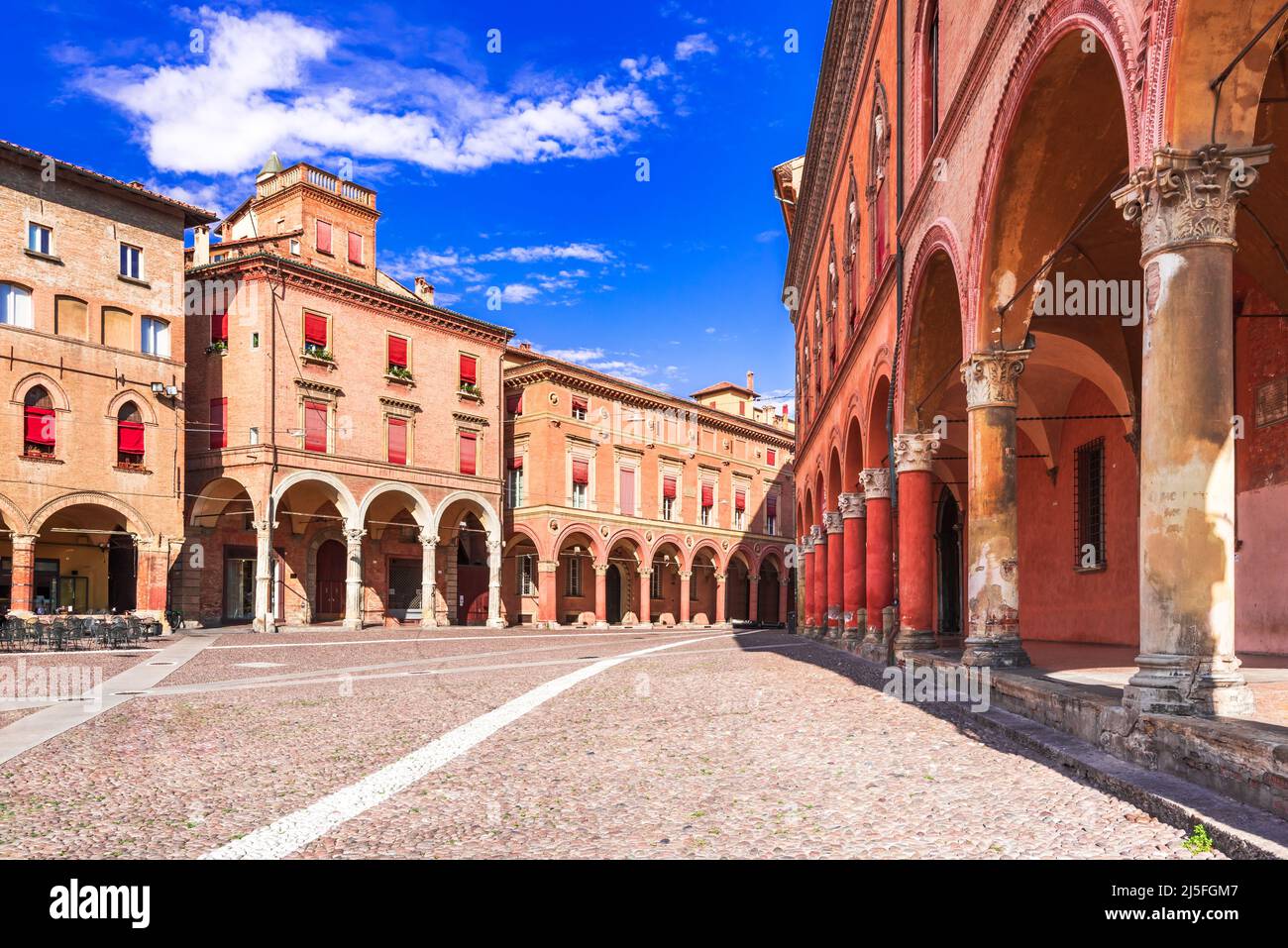 Bologne, Italie - Piazza San Stefano, Bologna Rossa City, Emilia Romagna pleins feux sur l'italie. Banque D'Images