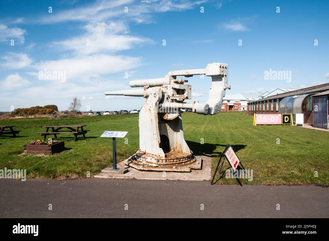 Musée de l'aviation de Solway - 3,7 pouces anti Aircraft Gun Banque D'Images