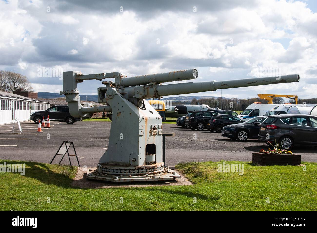 Musée de l'aviation de Solway - 3,7 pouces anti Aircraft Gun Banque D'Images