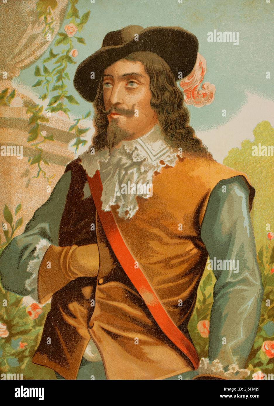 Charles I (1600-1649). Roi d'Angleterre et d'Écosse (1625-1649). Portrait. Chromolithography. Historia Universal, par César Cantú. Volume VIII Publié à Barcelone, 1886. Banque D'Images