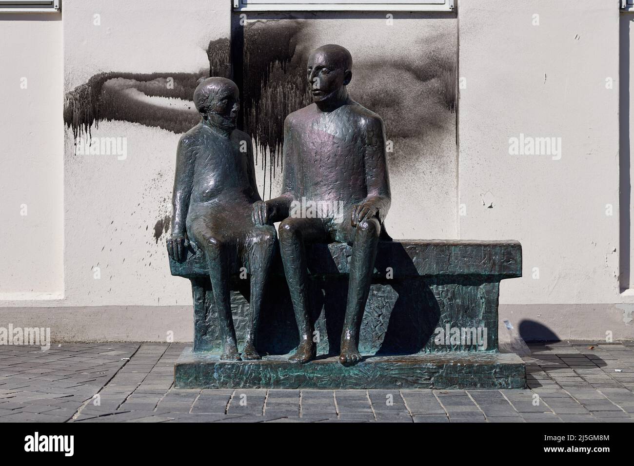 'Hyldemor', sculpture en bronze de Hanne Varming, 1989; partiellement recouverte de peinture; Kultorvet, Copenhague, Danemark Banque D'Images