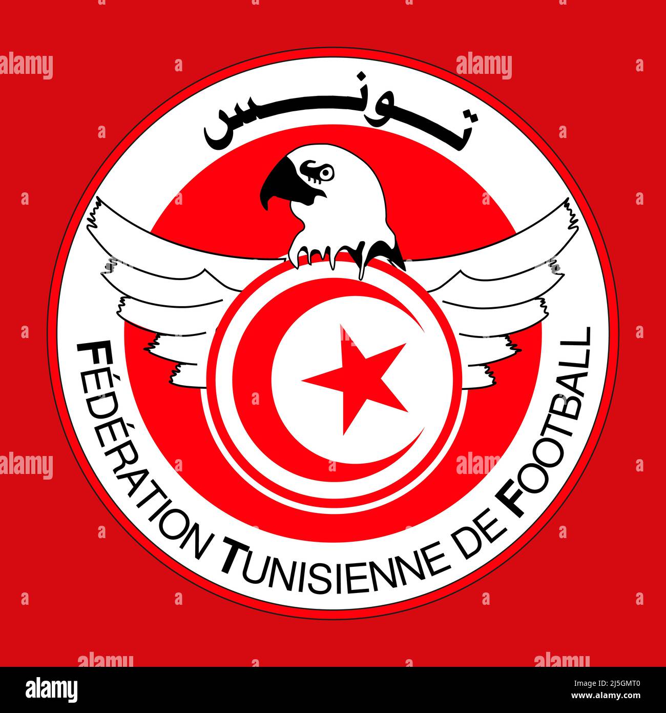 Logo De La F d ration De Football De Tunisie Avec Drapeau National logo-de-la-f-d-ration-de-football-de-tunisie-avec-drapeau-national