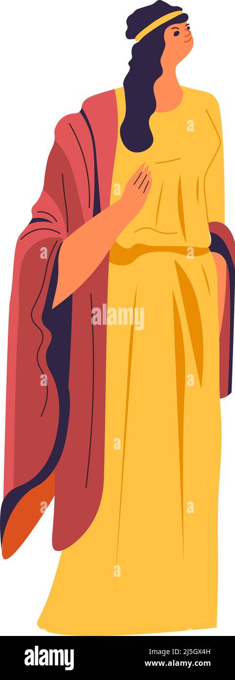 Rome antique ou personnage féminin grec en robe Illustration de Vecteur