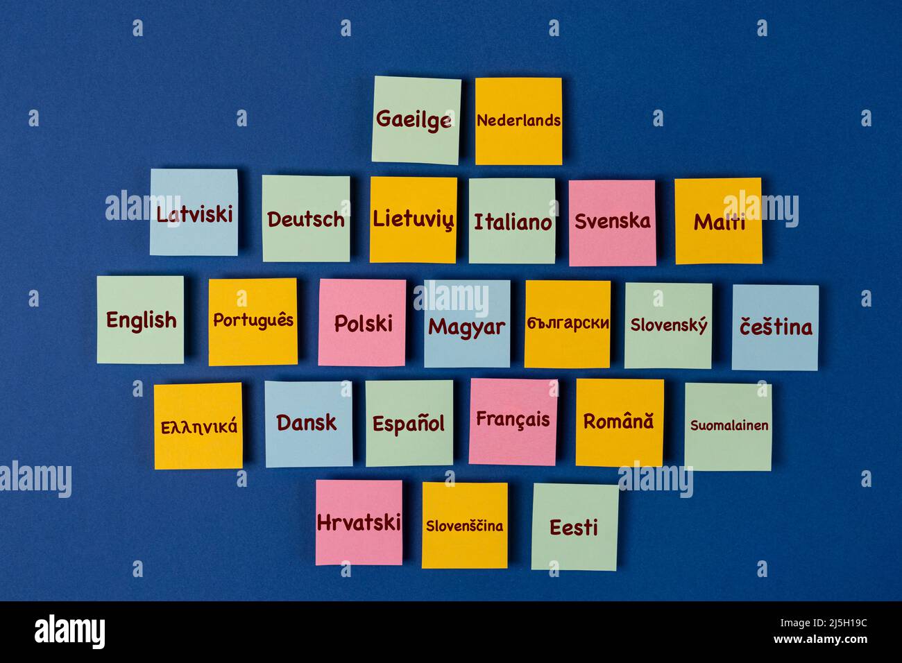 les langues parlées dans l'union européenne. Banque D'Images