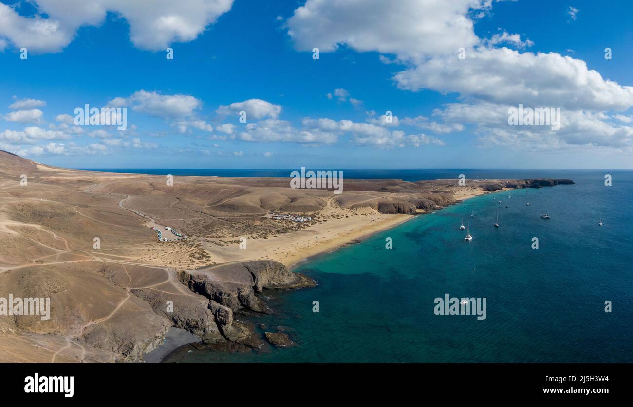 La plage Playa Mujeres sur la côte sud de l'île espagnole de Lanzarote Banque D'Images
