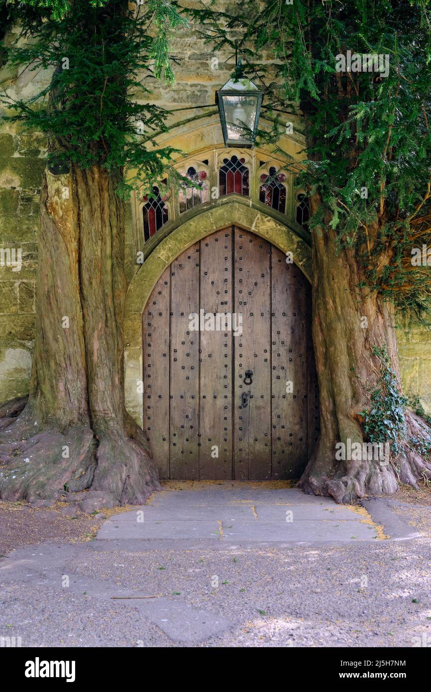 Porte de l'église St Edwards Stow on the Wold Banque D'Images