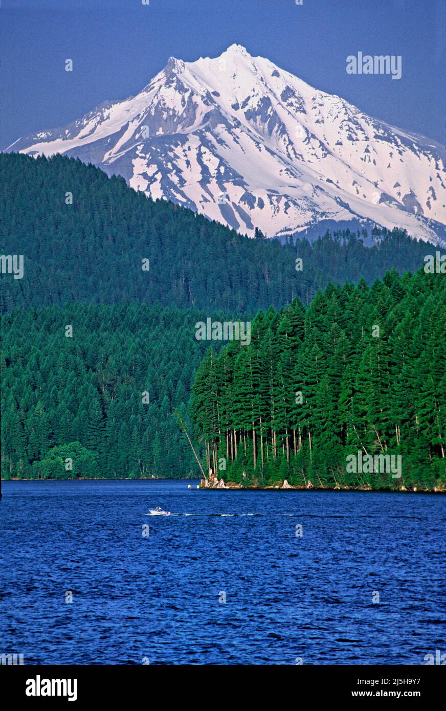 Mount Jefferson et Detroit Lake, Cascade Range, Oregon Banque D'Images